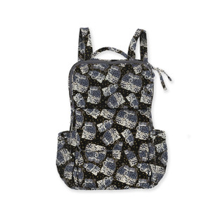Laurel Burch Black White Polka Dot Wild Cats Quilted Cotton BackPack LB6335