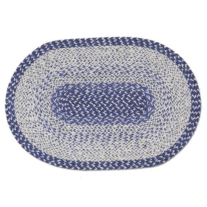 Blue Oval Braided Floor Mat Rug 20"x30" - ITC-013