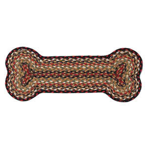 Burgundy Mustard Black Ivory Braided Jute Dog Bone