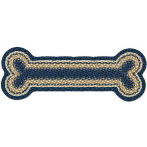 Blues Mustard Ivory Braided Jute Dog Bone 9x24 Rug DB-079-9