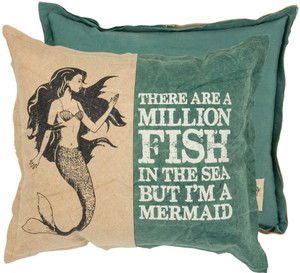 Two Toned Throw Pillow - Million Fish In The Sea But I'm A Mermaid