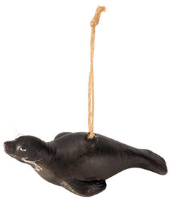 Swimming Seal Glass Ornament - 35380