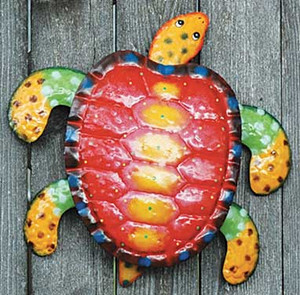 Red Sea Turtle Decorative Metal Wall Decor 42193R