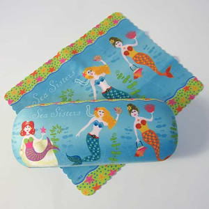 Mermaid Sea Sisters Eyeglass Case with Cleaning Cloth - 804-90