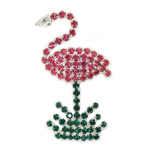Pink Flamingo Pin All Rhinestone - P986
