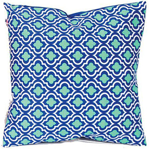 Blue and Teal Patterned Accent Pillow -10656B