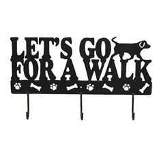 Metal Art Wall Triple Hook Panel "Lets Go for a Walk" - 53933