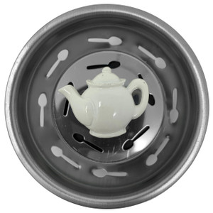 White Teapot Kitchen Sink Strainer Stainless Steel