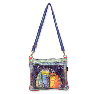 Laurel Burch Batik Felines Foiled Canvas Crossbody Tote – LB8061