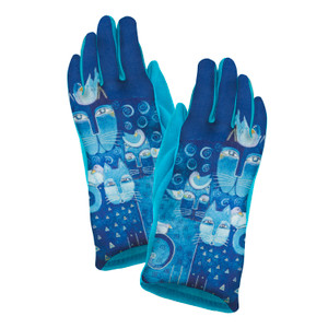 Laurel Burch - Azul Cats Suede Glove - 30019