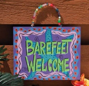 Beach Sign "Bare Feet Welcome" - 35362