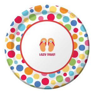 Flip Flop Tropical Paper Plates 7" 412548