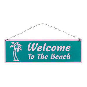Tin Large Sign "Welcome to the Beach" - 33368C