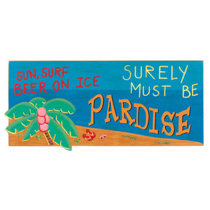Sun Surf Paradise Wood Sign 33615P