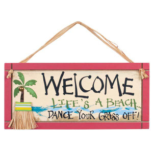 Welcome Hula Dance Beach Two Sided Sign 35072