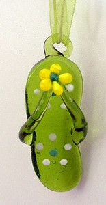 Flip Flop Glass Ornament Green - 856-86