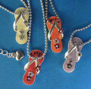 Flip Flop Silvertone Necklace FFS