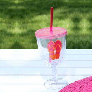 Flip Flops Red Acrylic Wine Goblet 17oz 60840R