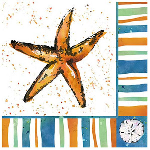 Starfish Beach Paper Cocktail Napkins Pk of 20 Beverage - 4NC4419