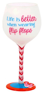 Flip Flop Better Hand Painted Wine Glass 18oz 60340B