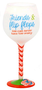 Flip Flop Friends Hand Painted Wine Glass 18oz 60340F