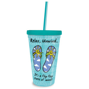 Flip Flop State of Mind Insulated 16oz Tumbler & Straw 825-89
