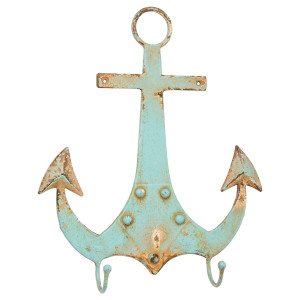 Shabby Metal Nautical Anchor Wall Hook 11" x 9" - 31812