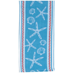 Beach House Shell Jacquard Waffle Tea Towel R3276