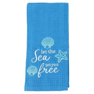Let the Sea Set You Free Blue Dishtowel -20613A