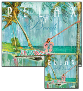 Relax at the Beach Glass Cutting Board and Trivet