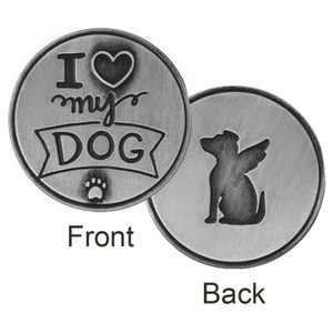 I Love My Dog Paw Print Memory Token Coin 49762