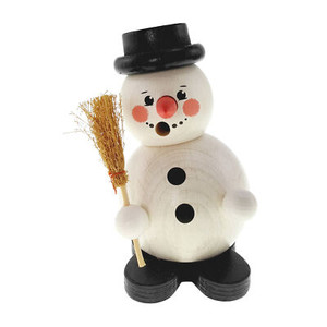 Snowman with a Broom Incense Smoker
