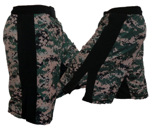Blank MMA MARPAT w/ Black Stripe Digi Camo Fight Shorts