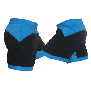 Black and Blue Female MMA Shorts