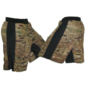 Multicam with Black Stripe Army Combatives Fight Shorts