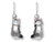 Cat Sterling Silver Drop Earrings "Gray & White" - 196501
