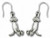 Crazy Swinging Cat Pewter Drop Earrings 1073/2EFP