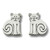 Cat Sitting Pewter Post Earrings 2541EP