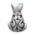Cat Filigree Crystal Pewter Pin 8783CP