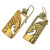 Laurel Burch "Ancient Horse" Cast Drop Earrings - Goldtone - LB2029G