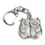 Two Cats Pewter Key Chain 1865KP
