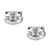 Happy Cat Face Pewter Stud Earrings 3520EP