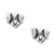 Dog Face Pewter Stud Earrings 2581EP