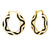 Delia Hoop Laurel Burch Black Gold Tone Earrings - 6068