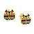 Mystic Cat Face Laurel Burch Earrings Post Black - 5077