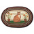Folk Art Cat 20x30 Hand Printed Oval Braided Floor Rug OP-344