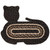 Braided Cat Shaped Jute Rug 14.5"x19.5" CT-313 Black/Brown/Tan/White