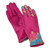 Fuchsia Floral Printed Suede Gloves