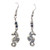 Silver Tone Seahorse Earrings 43400