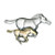Two Horses Galloping Two-Toned Pewter Pin 6396PT